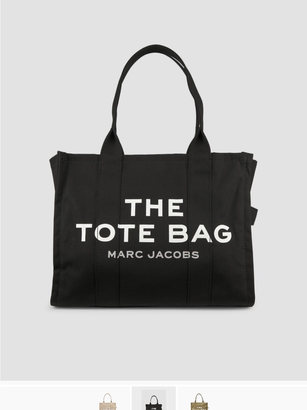 Marc Jacobs Black Canvas Tote with White Logo